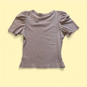 Express Pink Puff Sleeve Fitted Blouse